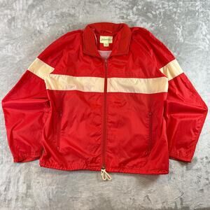 VTG St. John’s Bay Full Zip Red Light Weight Golf Rain Jacket Vented Mens Sz XL